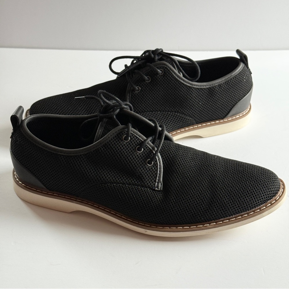 J. Ferrar Black McKinley Mesh Fabric Lace Loafers Shoes Mens Size 8.5M